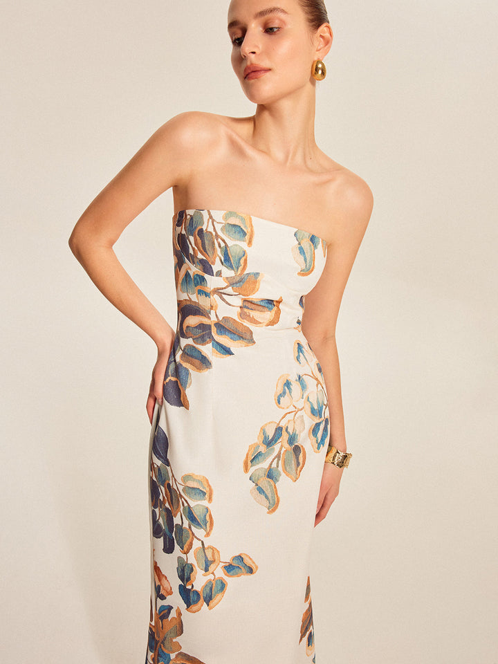 Floral Print Strapless Dress  Liora Lane Boutique Dresses