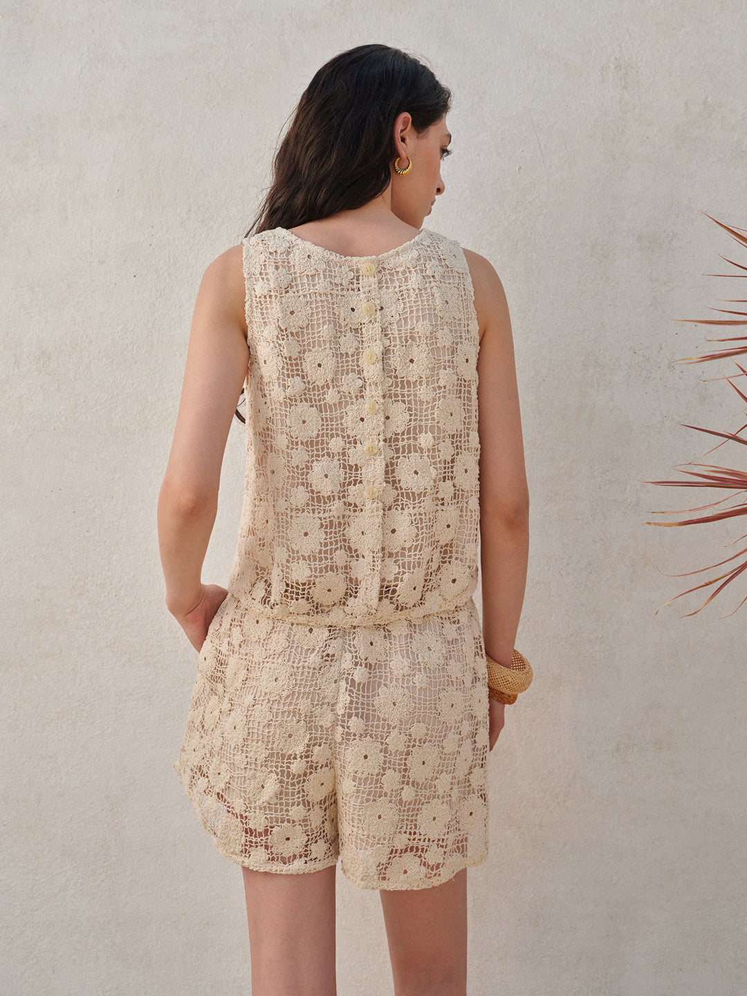 Floral Lace Sleeveless Shorts Set  Liora Lane Boutique Short Sets