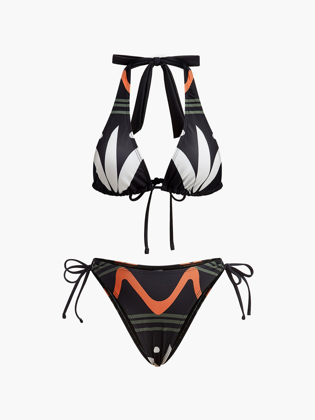 Halter Neck Tie-Back Bikini Set  Liora Lane Boutique Bikini Sets Black / L 91.99