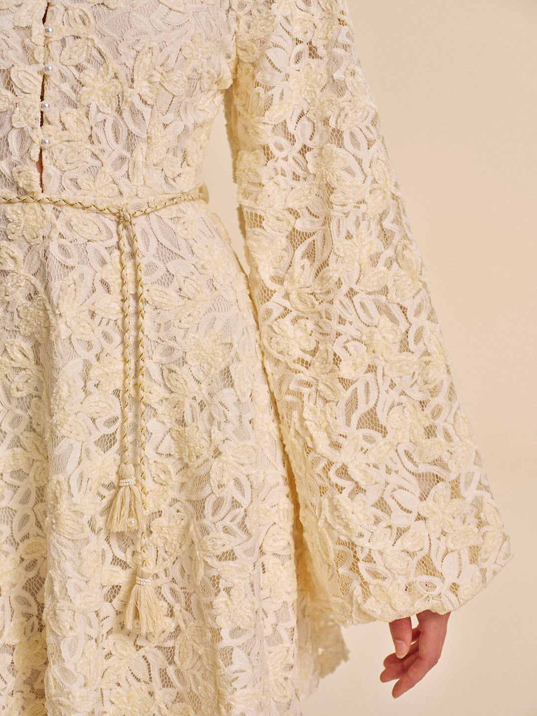 Lace Bell-Sleeve Dress With Belt  Liora Lane Boutique Dresses