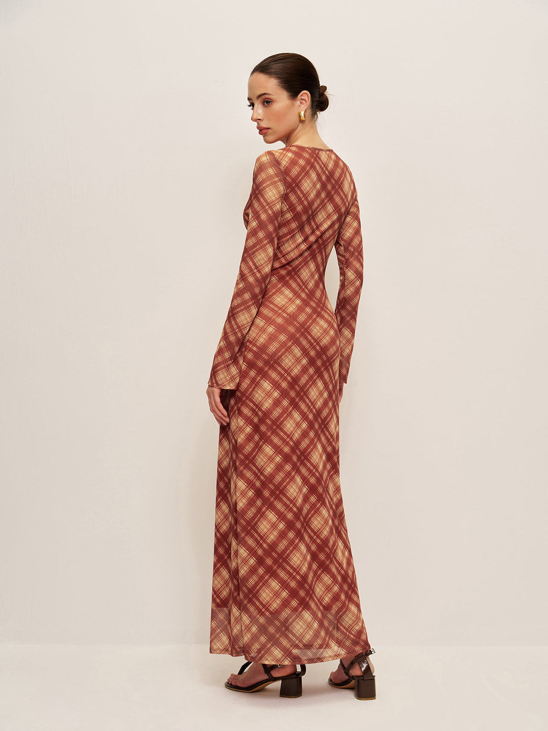 Plaid Tie-Front Long Sleeve Dress  Liora Lane Boutique Dresses