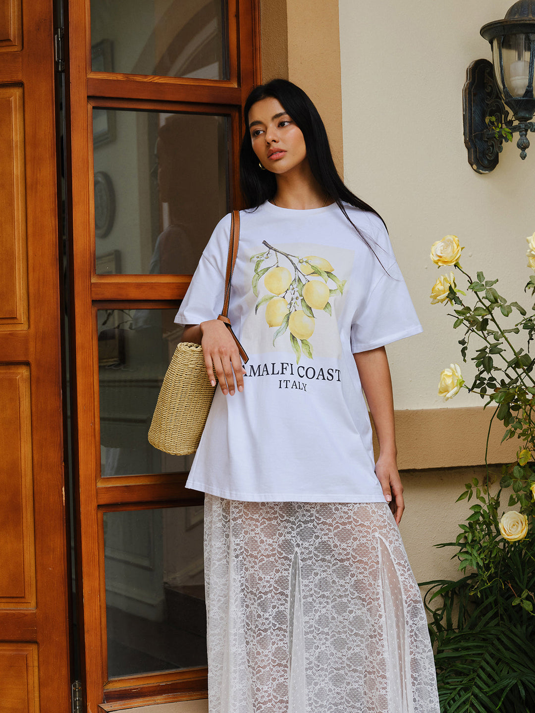Cotton Print Oversized T-Shirt  Liora Lane Boutique T-Shirts