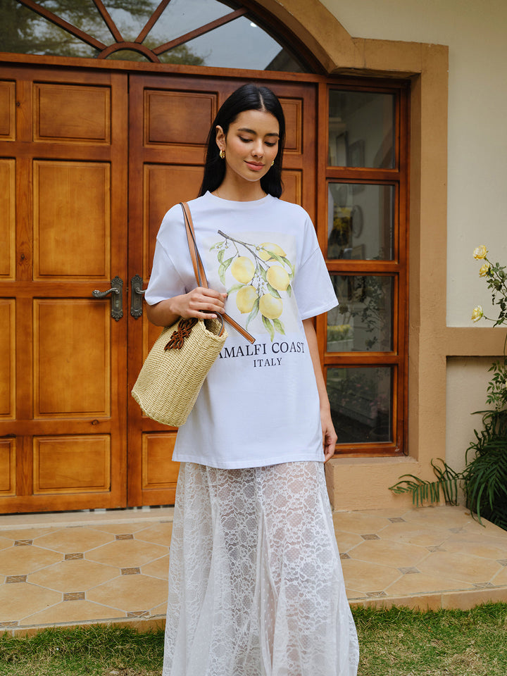 Cotton Print Oversized T-Shirt  Liora Lane Boutique T-Shirts