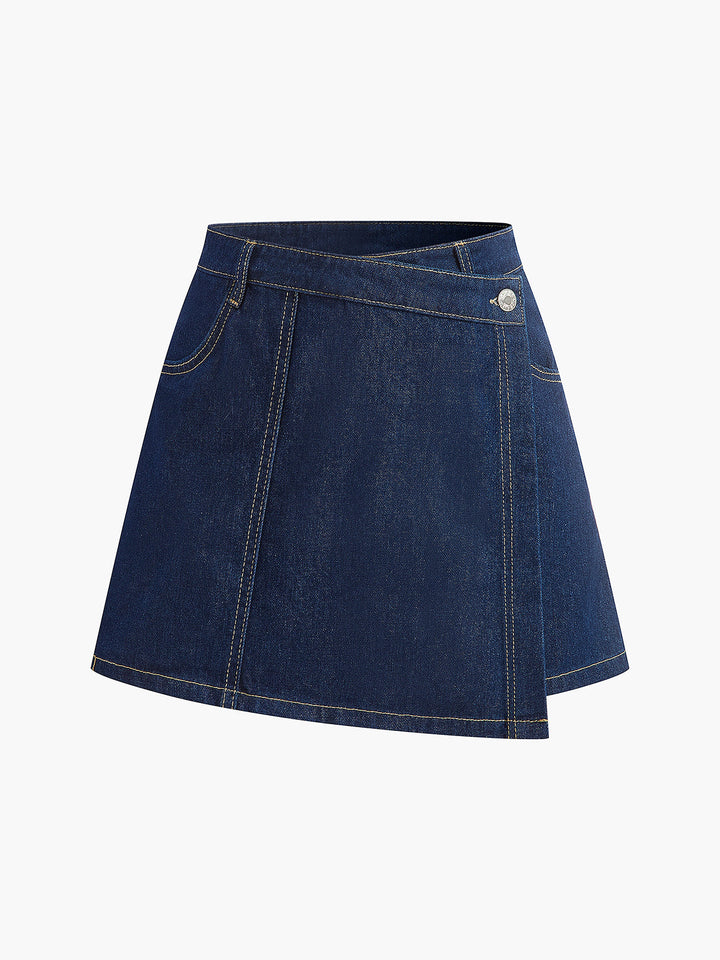 Denim Pocket Detail Shorts Set  Liora Lane Boutique Short Sets