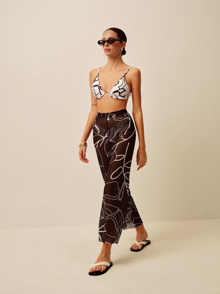 Sheer Printed Wide-Leg Cover-Up Pants  Liora Lane Boutique Kimonos & Cover Ups