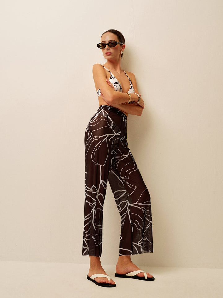 Sheer Printed Wide-Leg Cover-Up Pants  Liora Lane Boutique Kimonos & Cover Ups