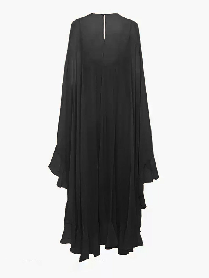 Semi-Sheer Chiffon Layered Dress With Cloak  Liora Lane Boutique Dresses