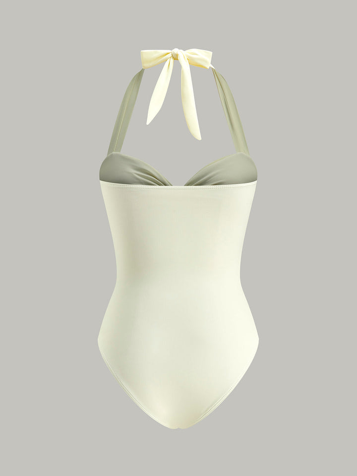 Bow Tie Halter One-Piece Swimsuit  Liora Lane Boutique One-Pieces