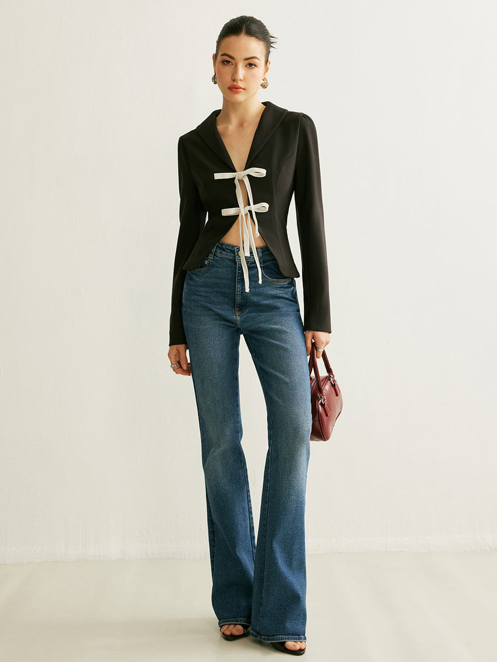 V-Neck Tie Front Blazer  Liora Lane Boutique Blazers