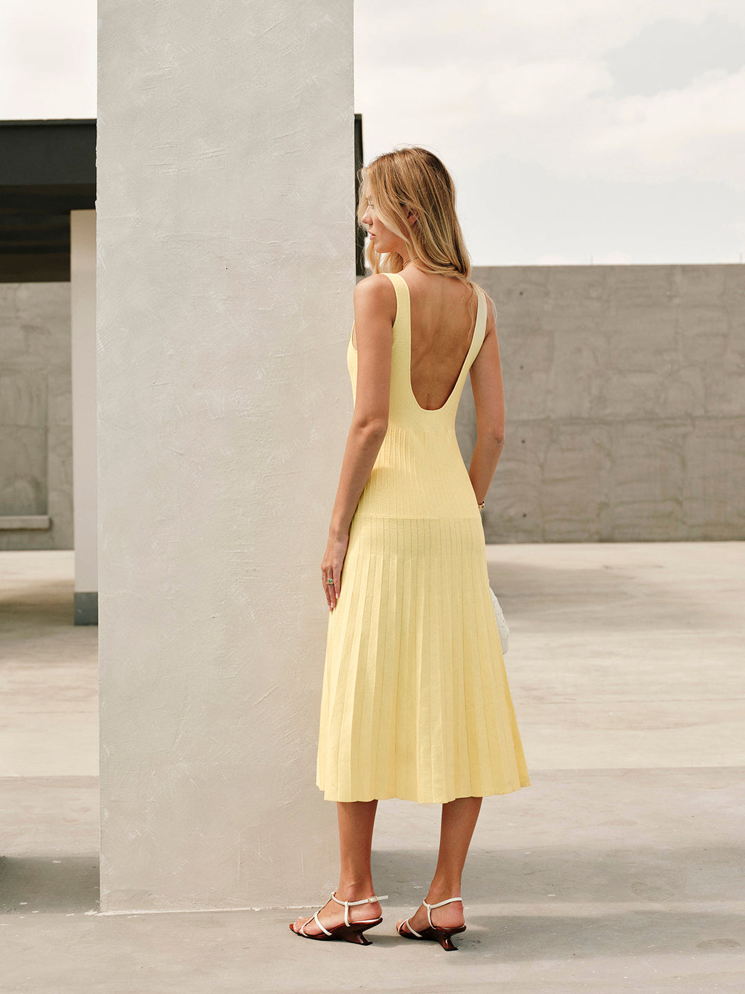 Square-Neck Ribbed Knit Dress  Liora Lane Boutique Knit Dresses