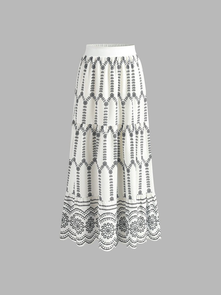 Printed Sleeveless Tie Back Skirt Set  Liora Lane Boutique Skirt Sets