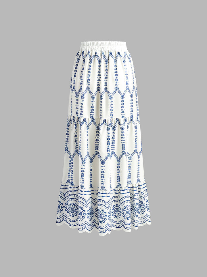 Printed Sleeveless Tie Back Skirt Set  Liora Lane Boutique Skirt Sets