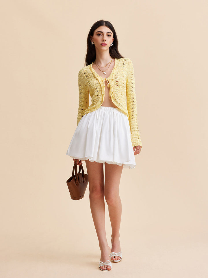 Tie-Front Crochet Knit Cardigan  Liora Lane Boutique Cardigans