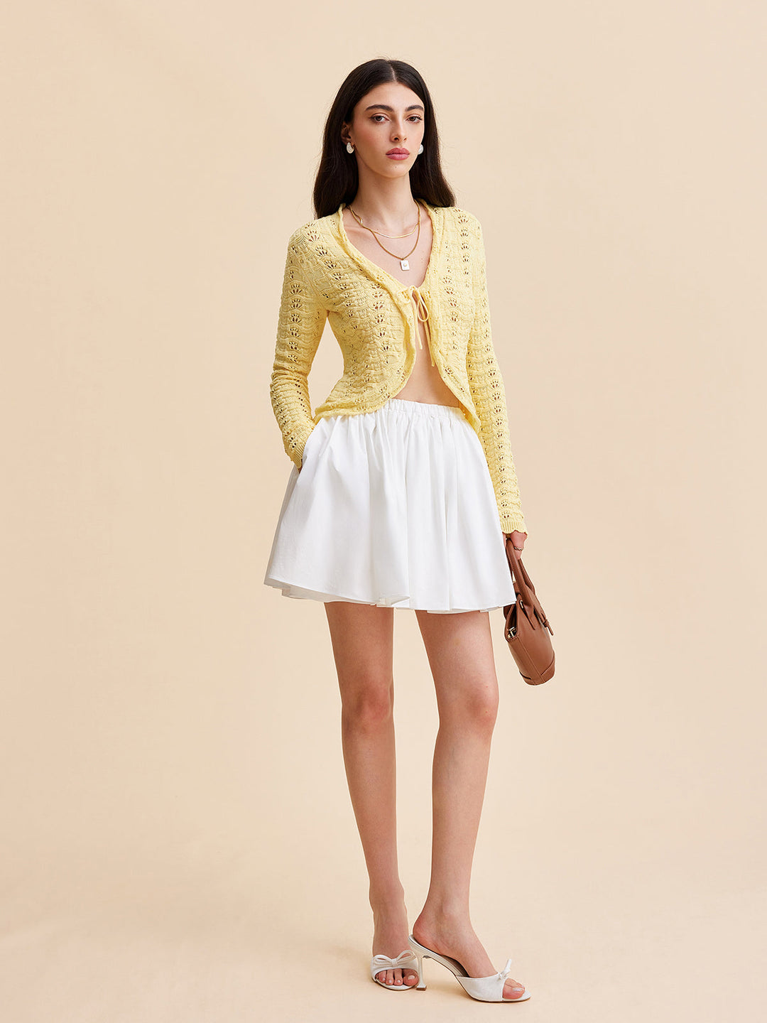 Tie-Front Crochet Knit Cardigan  Liora Lane Boutique Cardigans