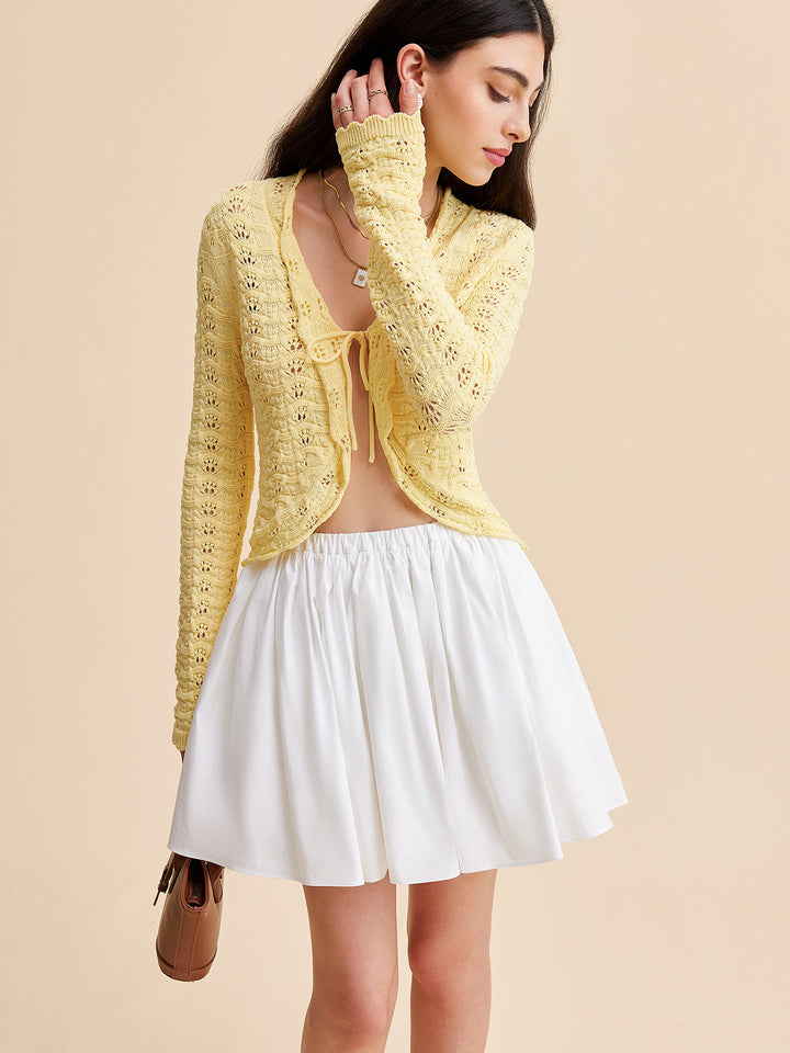 Tie-Front Crochet Knit Cardigan  Liora Lane Boutique Cardigans