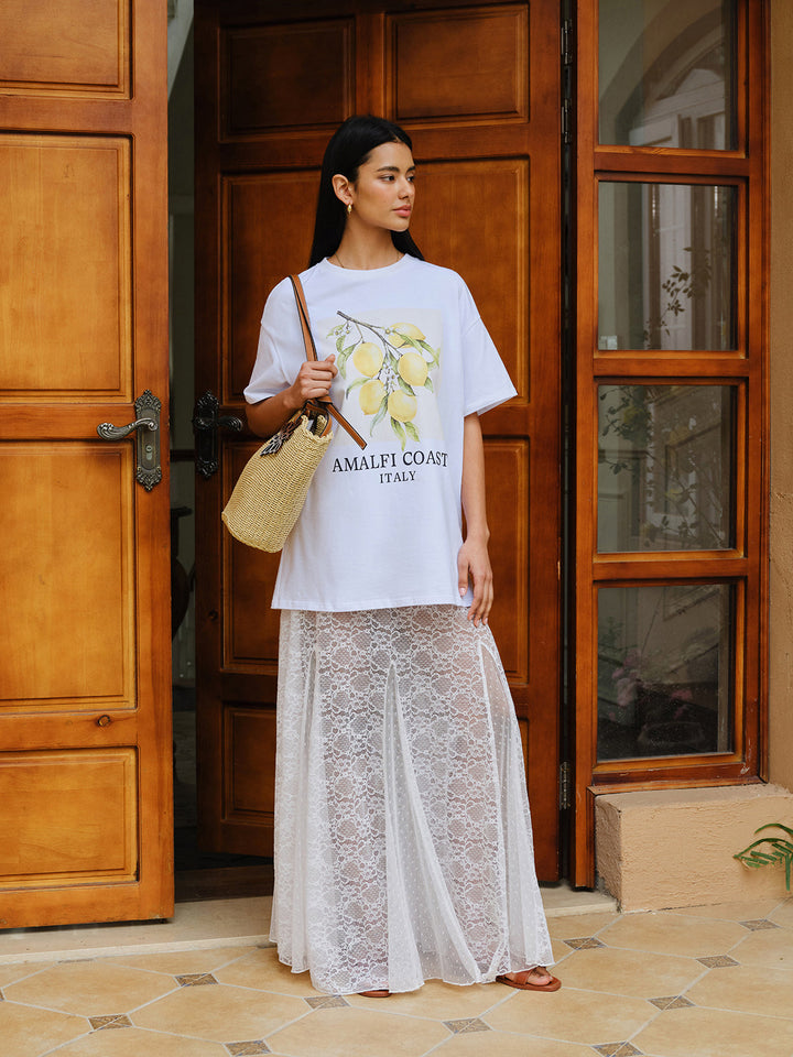 Cotton Print Oversized T-Shirt  Liora Lane Boutique T-Shirts