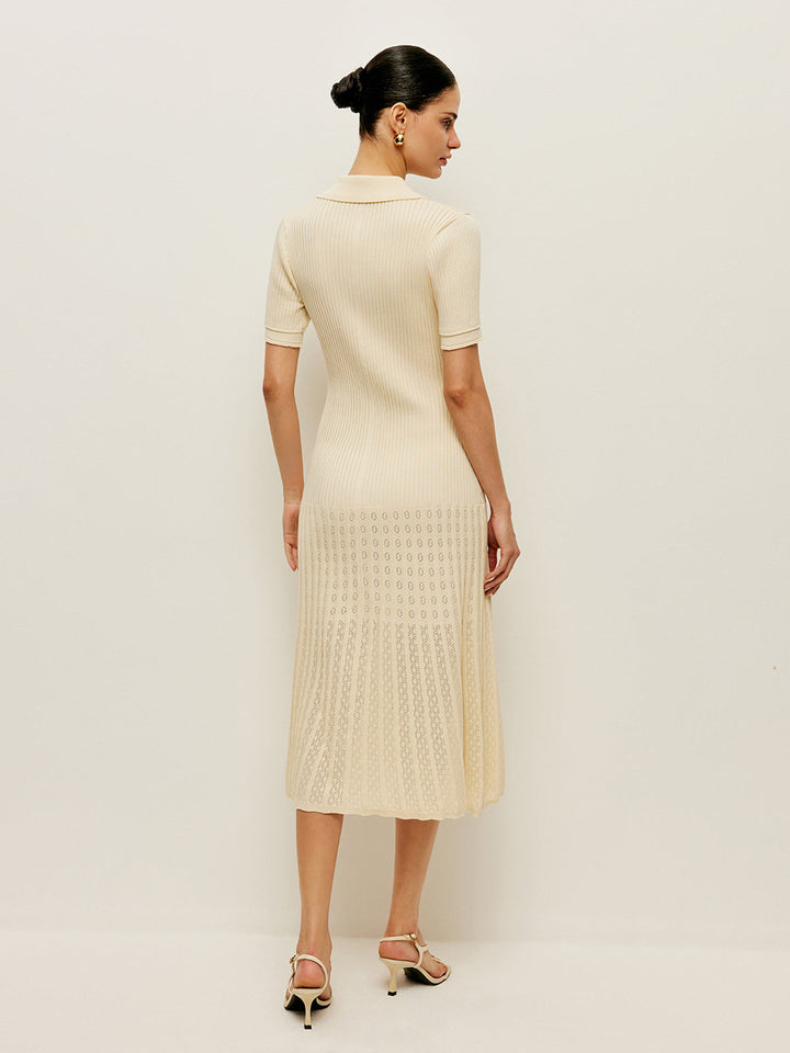 Knit Hollow Buttoned Polo Dress  Liora Lane Boutique Knit Dresses