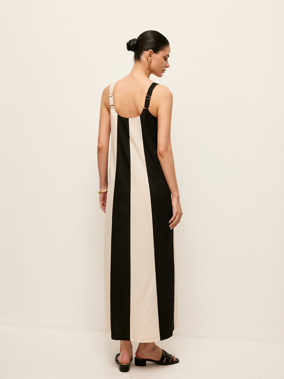 Cotton & Linen Striped Sleeveless Dress  Liora Lane Boutique Dresses
