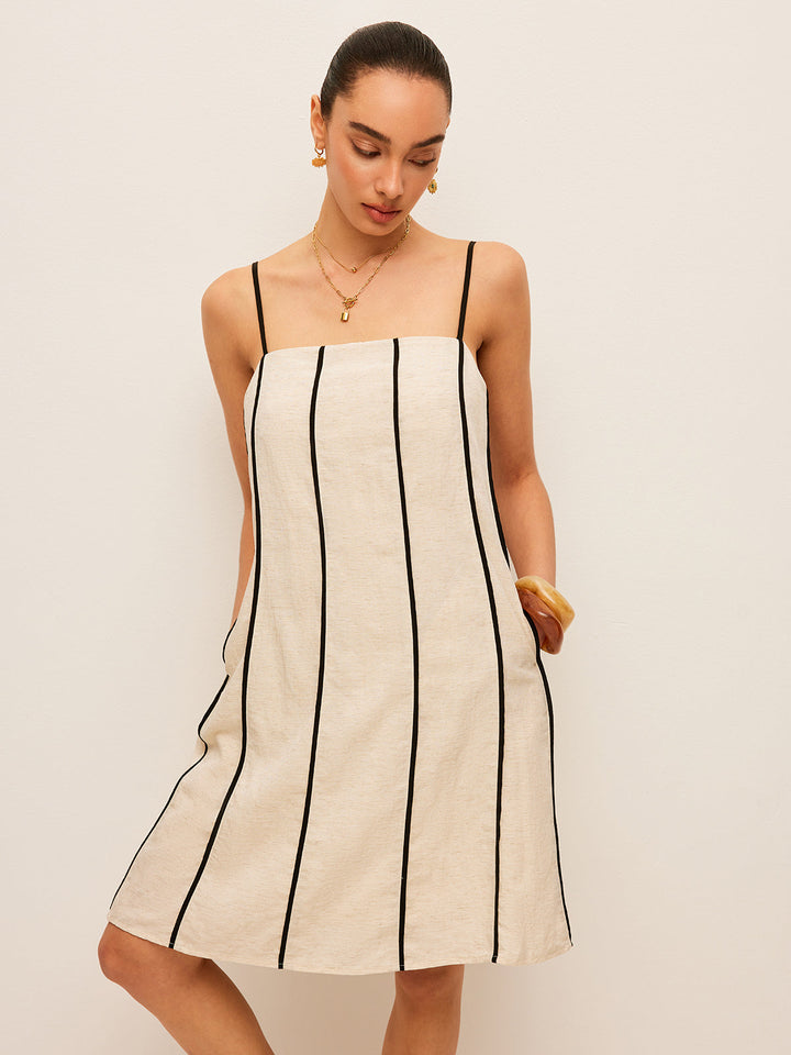 Cotton & Linen Striped Dress  Liora Lane Boutique Dresses
