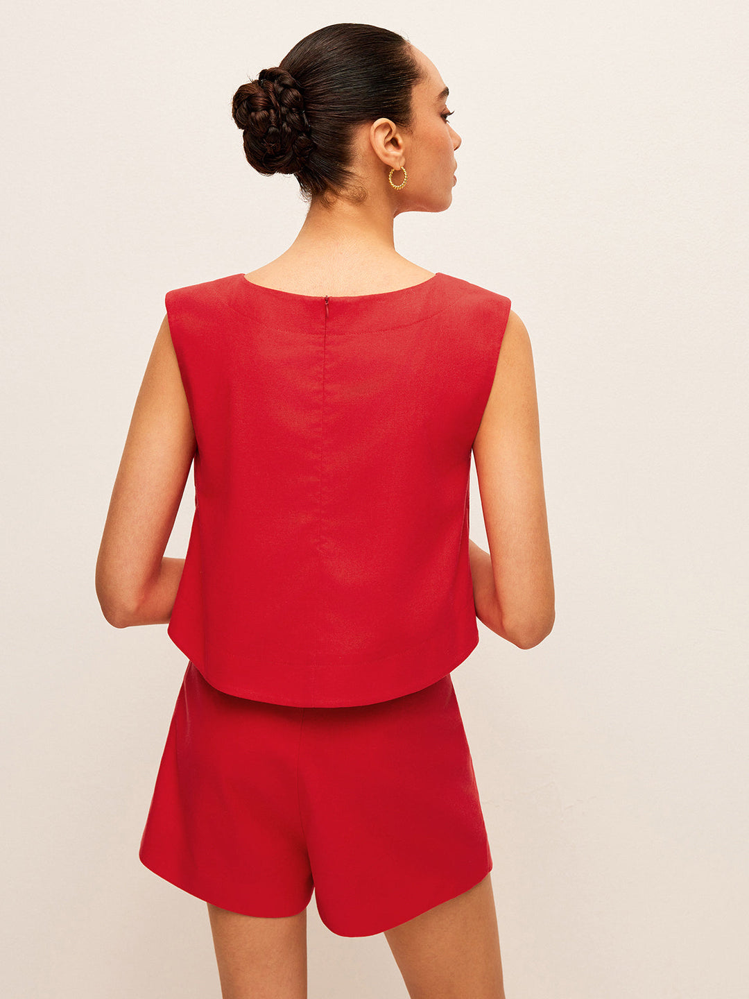 Cotton & Linen Sleeveless Top With Shorts Set  Liora Lane Boutique Short Sets