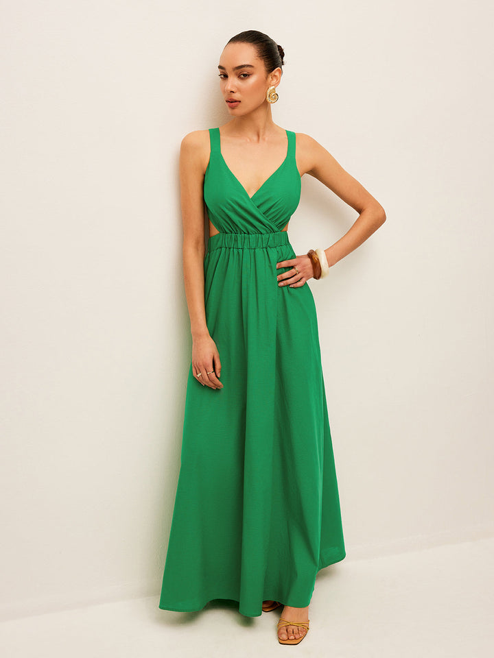 Cotton & Linen Back Tie Detail Dress  Liora Lane Boutique Dresses