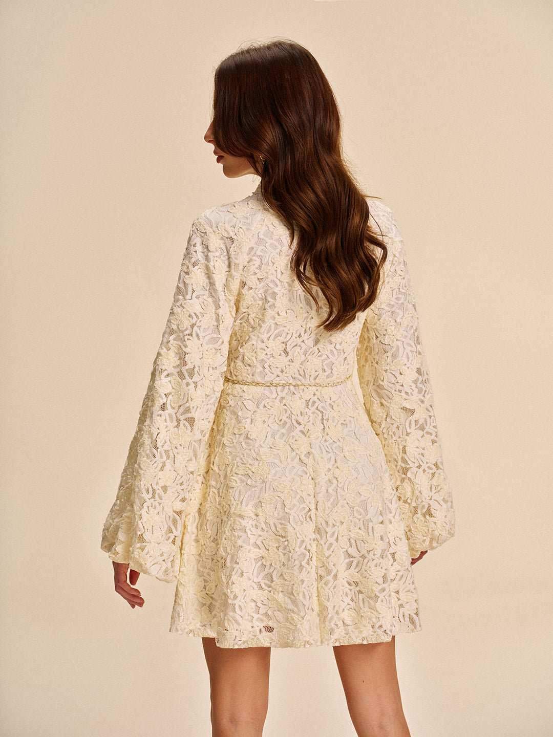 Lace Bell-Sleeve Dress With Belt  Liora Lane Boutique Dresses