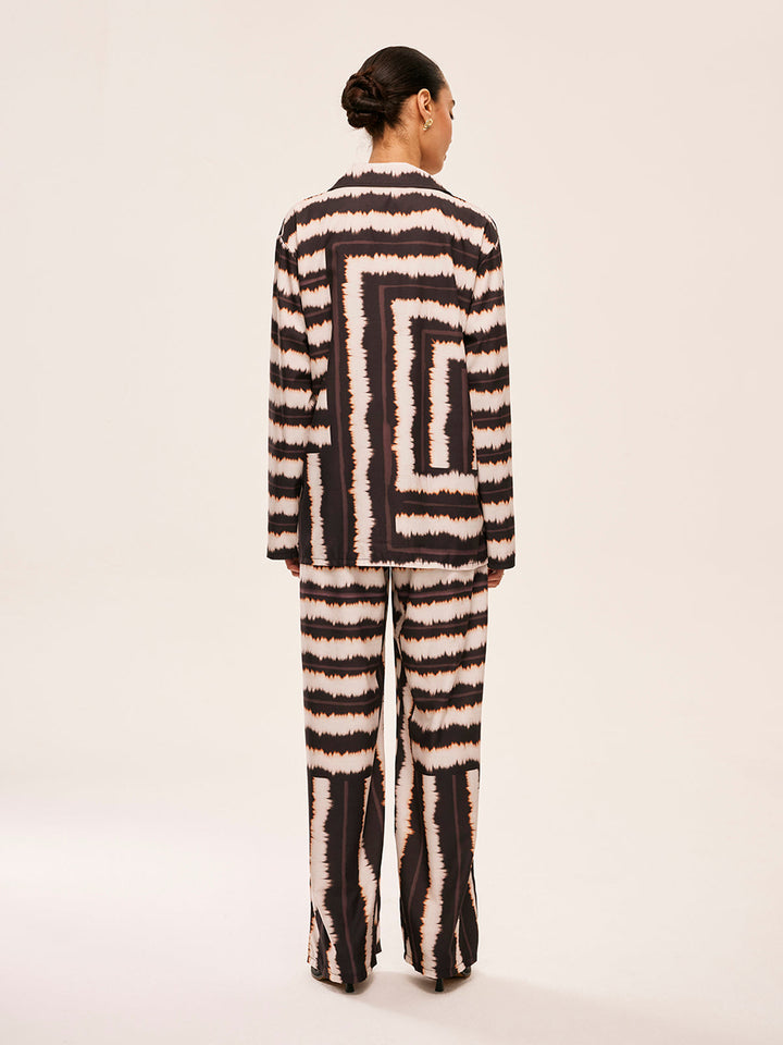 Geometric Color-Block Pants Set With Pockets  Liora Lane Boutique Pant Sets