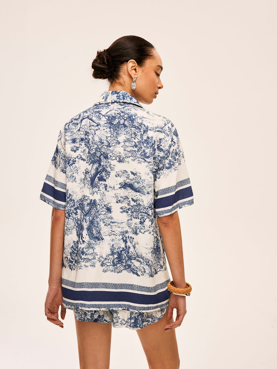 Printed Contrast Trim Shorts Sets  Liora Lane Boutique Short Sets