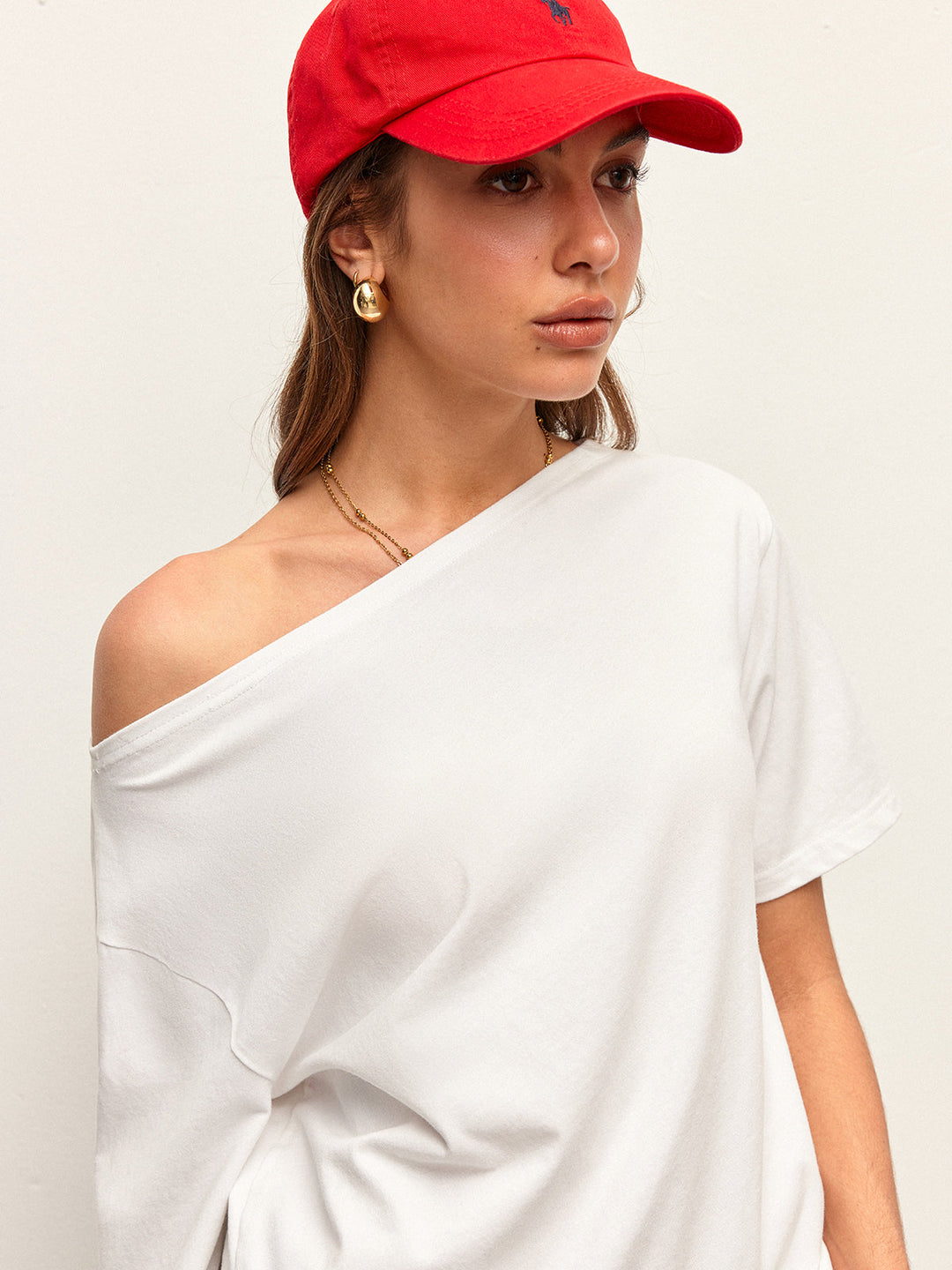Cotton Off-Shoulder T-Shirt  Liora Lane Boutique T-Shirts