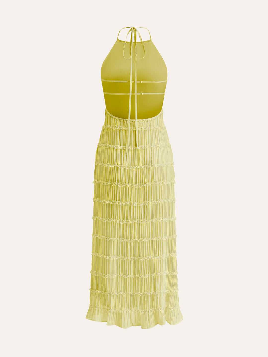 Halter Strappy Back Ruffled Dress  Liora Lane Boutique Dresses