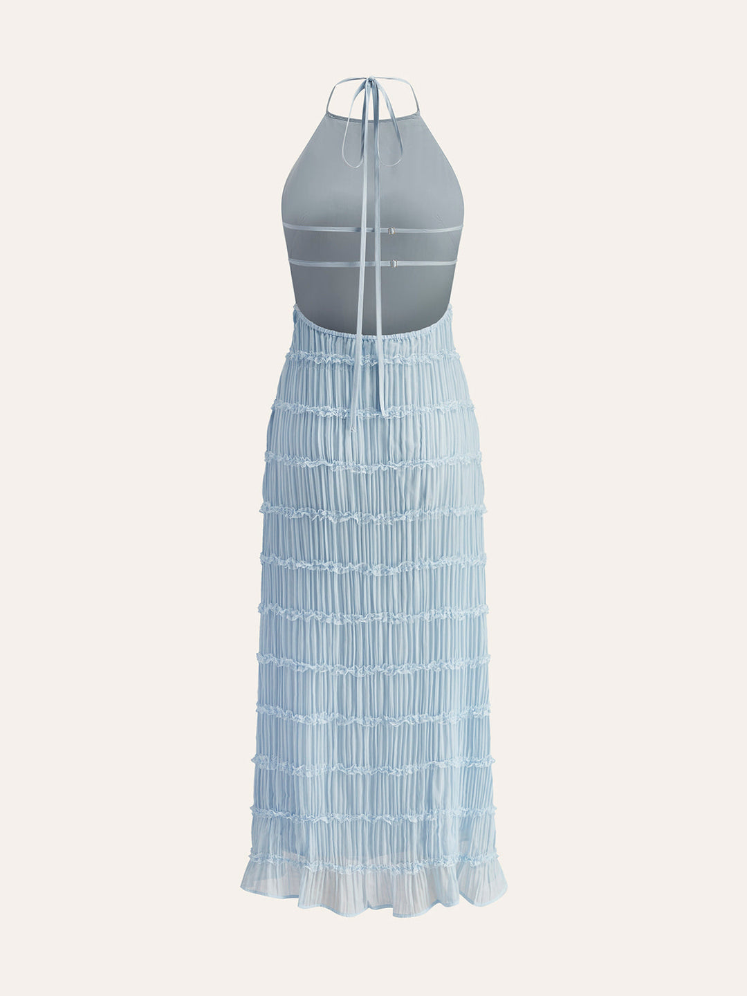 Halter Strappy Back Ruffled Dress  Liora Lane Boutique Dresses