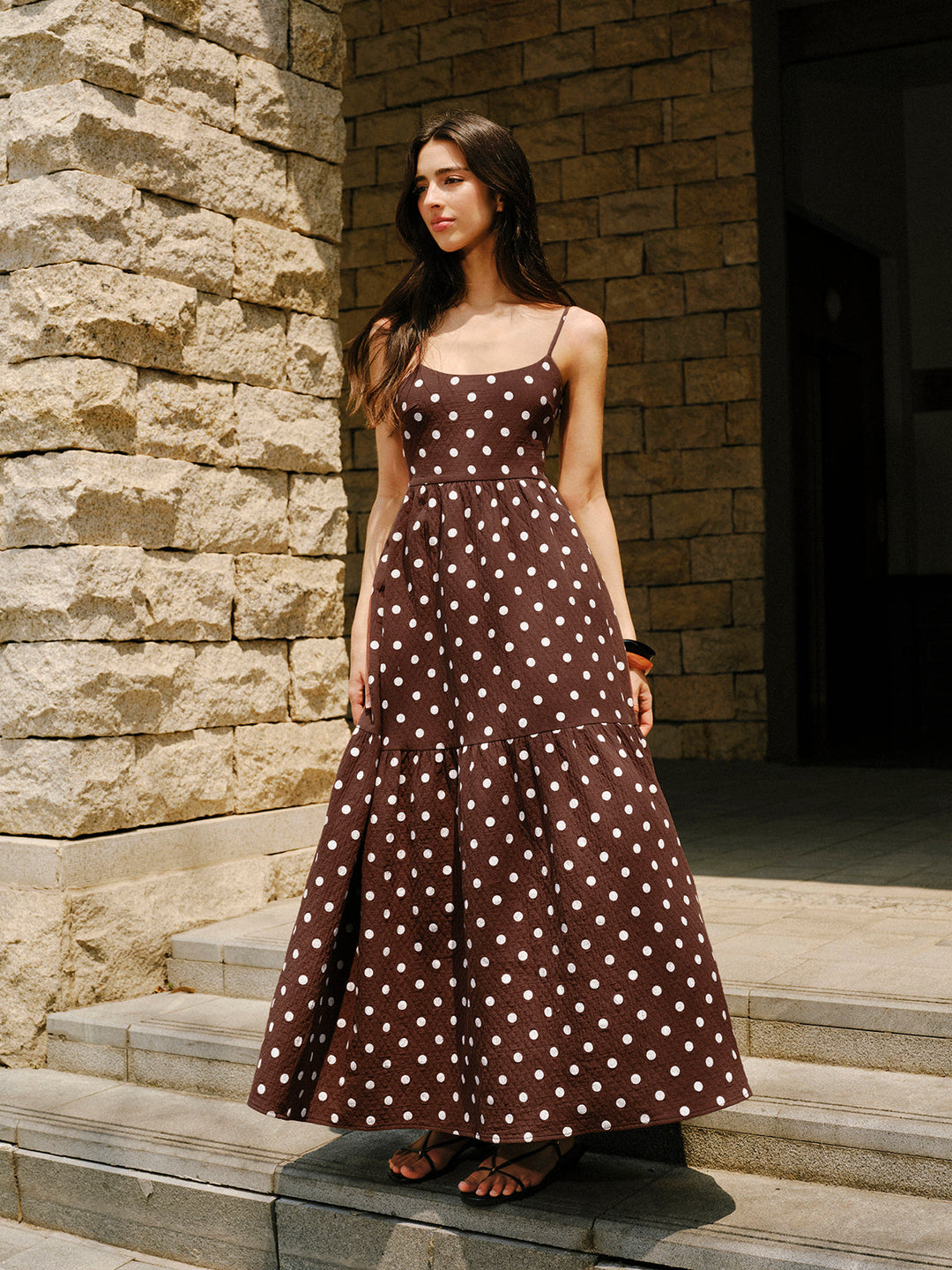 Cotton Backless Polka Dot Dress  Liora Lane Boutique Floral Dresses