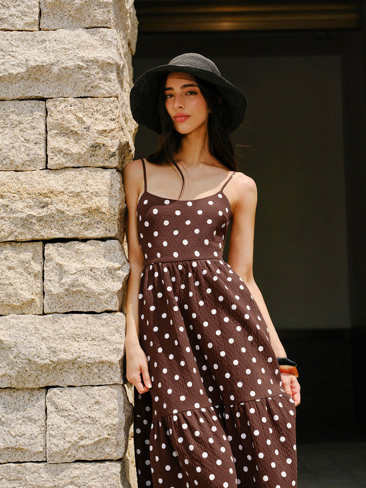 Cotton Backless Polka Dot Dress  Liora Lane Boutique Floral Dresses