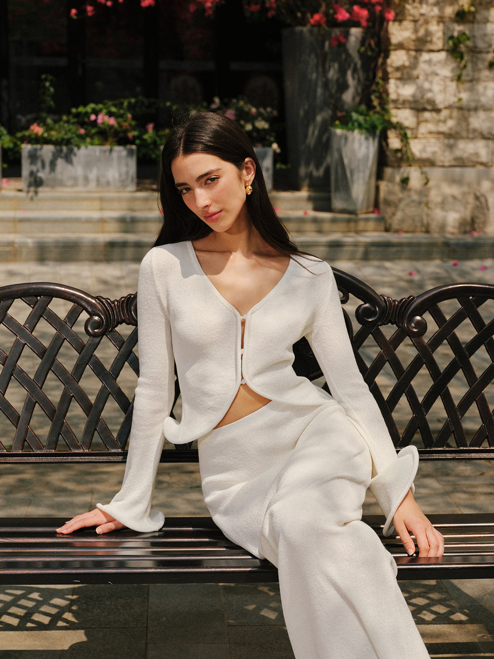 Ruffled Hem Knit Cardigan  Liora Lane Boutique Cardigans