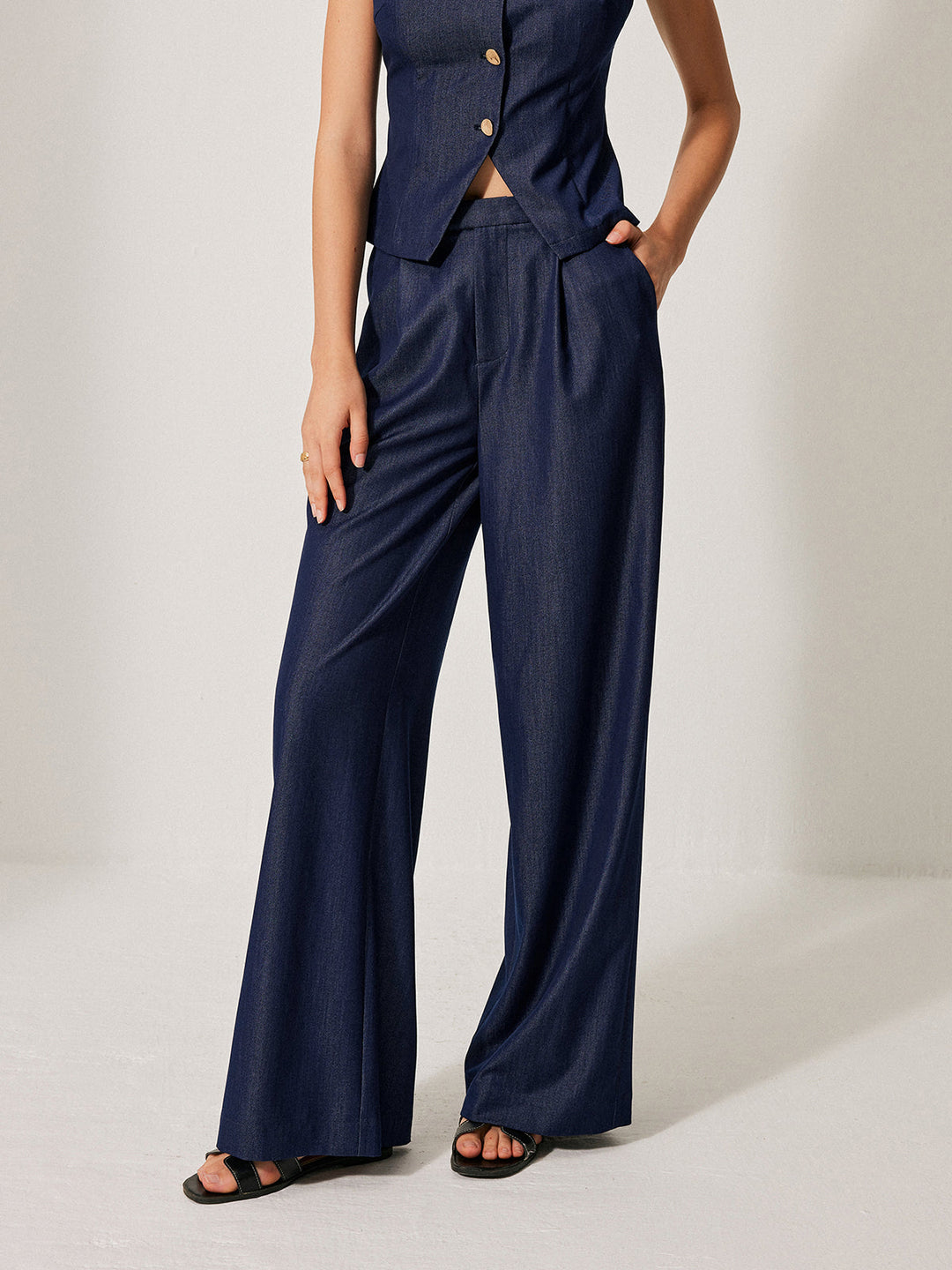 Mid-Waist Pocket Detail Pants  Liora Lane Boutique Pants