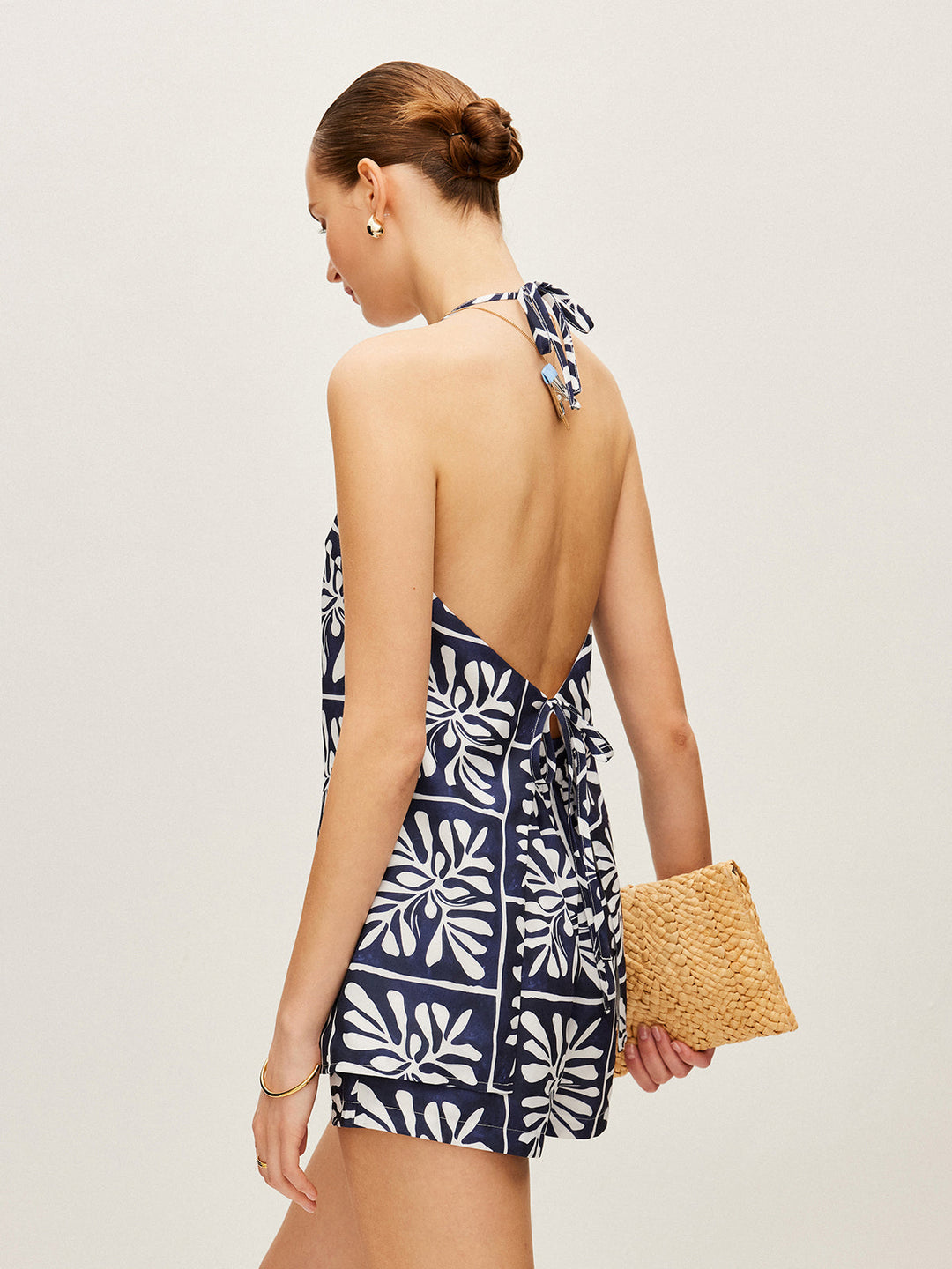 Floral Print Halter Top With Shorts Set  Liora Lane Boutique Short Sets