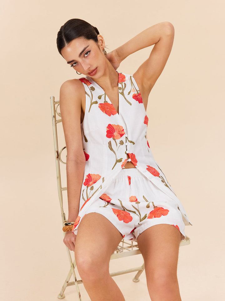 Floral Button-Front Shorts Set  Liora Lane Boutique Short Sets