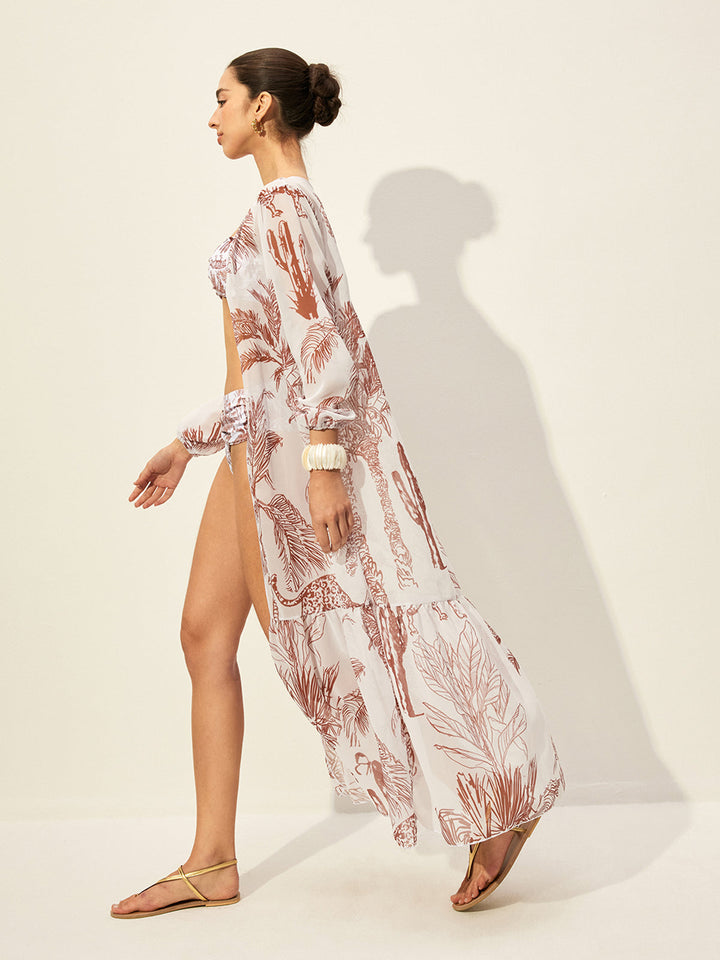 Floral Print Cover-Up Skirt  Liora Lane Boutique Kimonos & Cover Ups