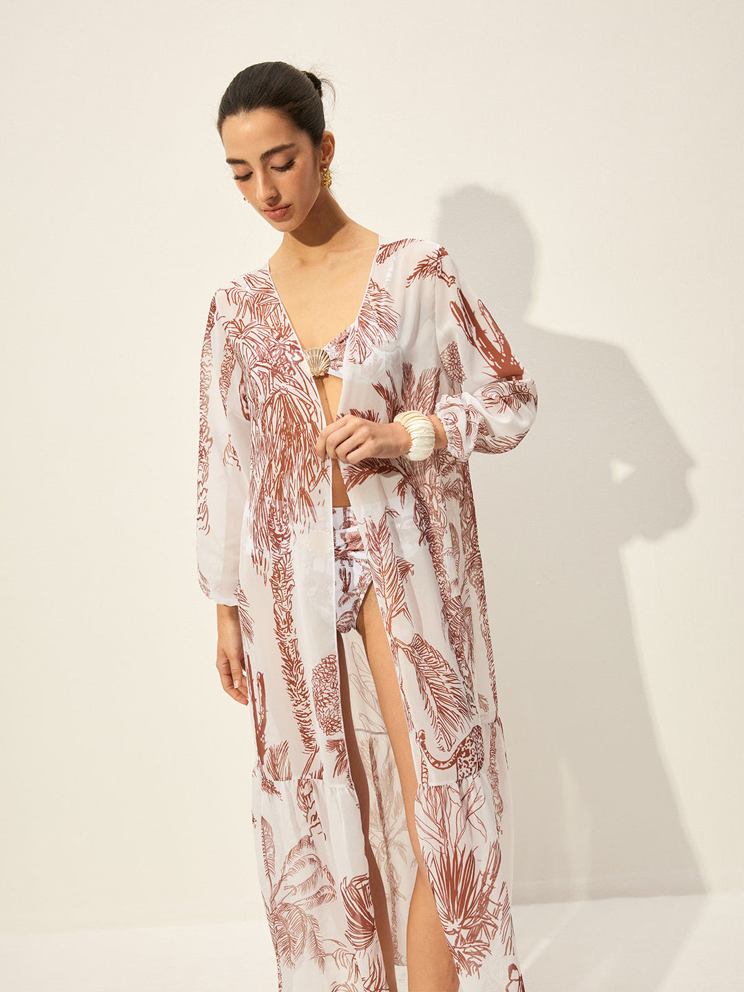 Floral Print Cover-Up Skirt  Liora Lane Boutique Kimonos & Cover Ups