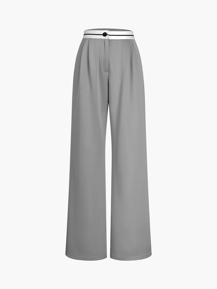 Tube Top Two Piece Contrast Waistband Pants Set  Liora Lane Boutique Pant Sets
