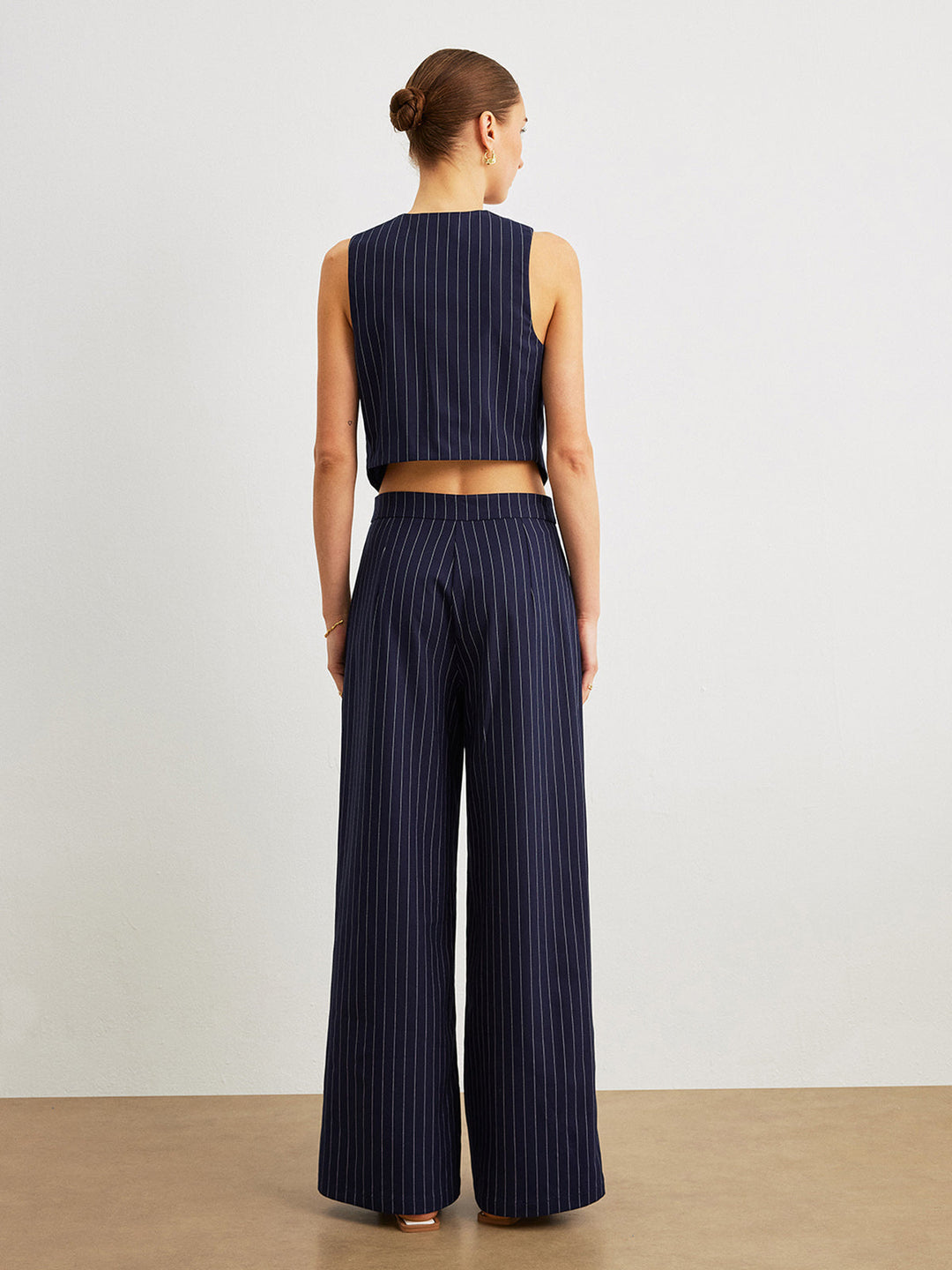 Pinstripe Pants Set With Pockets  Liora Lane Boutique Pant Sets