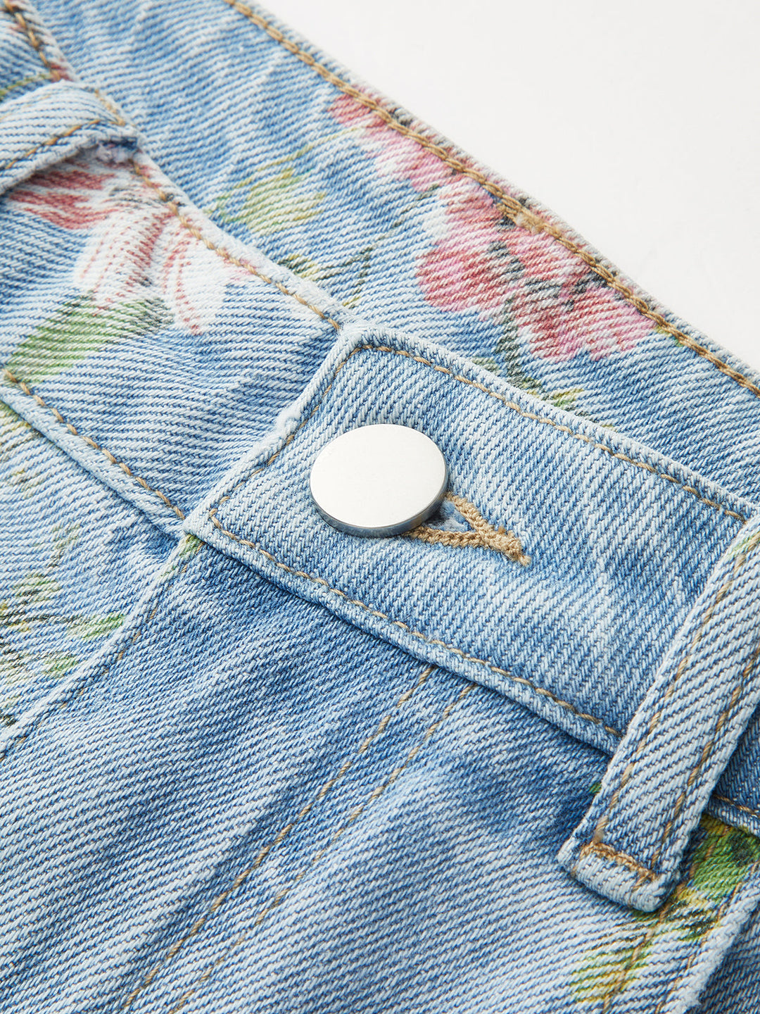 Floral Print Mid-Waist Denim Pants  Liora Lane Boutique Jeans