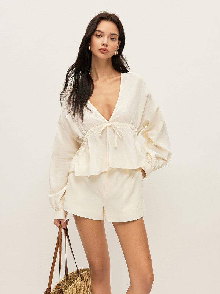Cotton Pockets Shorts Set  Liora Lane Boutique Short Sets