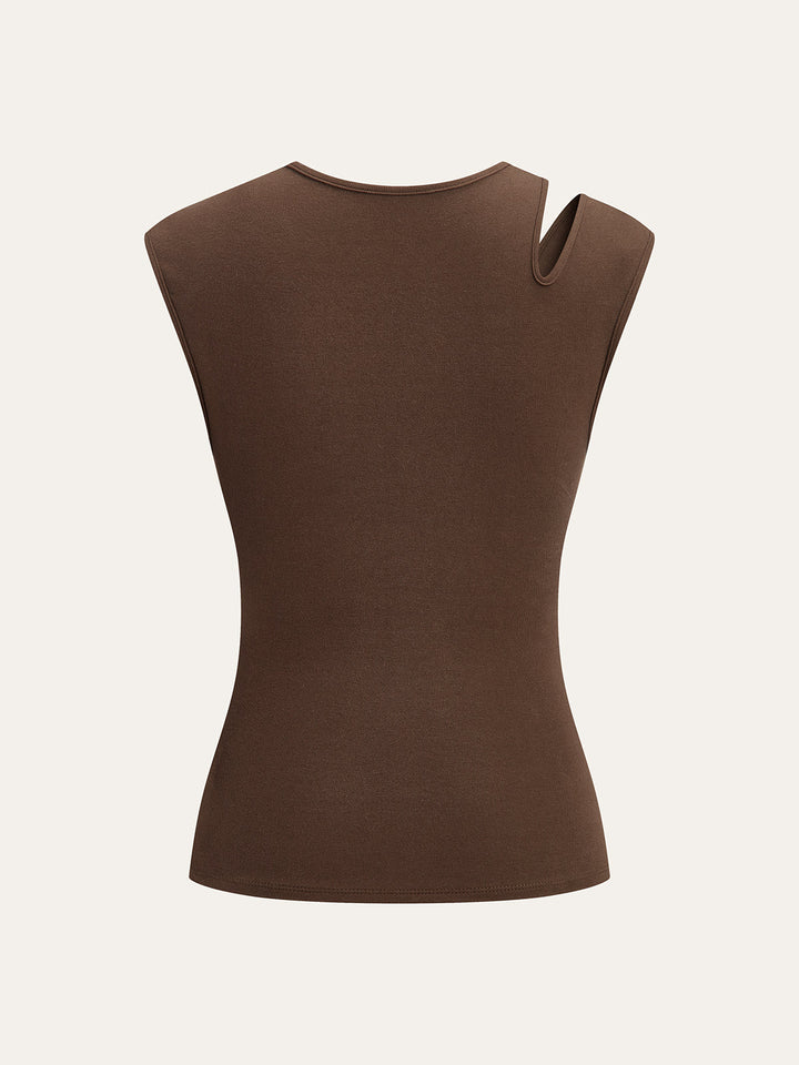Asymmetrical Ruched Top With Button Detail  Liora Lane Boutique T-Shirts