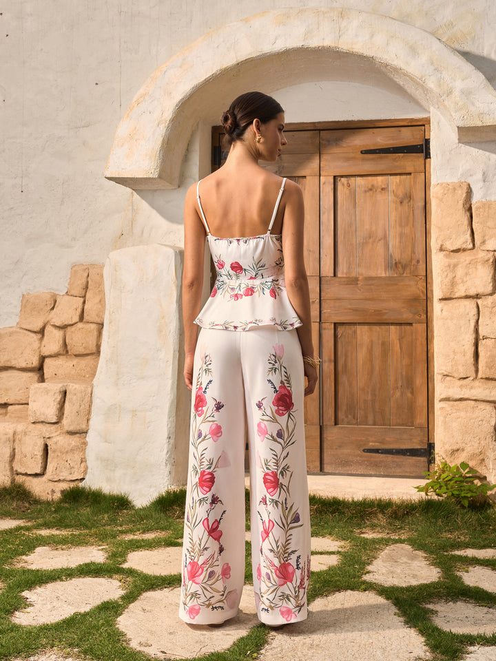 Floral Peplum Top With Pants Set  Liora Lane Boutique Pant Sets