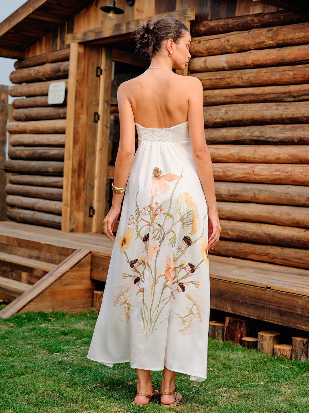 Strapless Floral Print Dress  Liora Lane Boutique Dresses