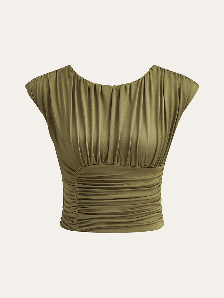 Ruched T-Shirt  Liora Lane Boutique T-Shirts ArmyGreen / XL 22.00