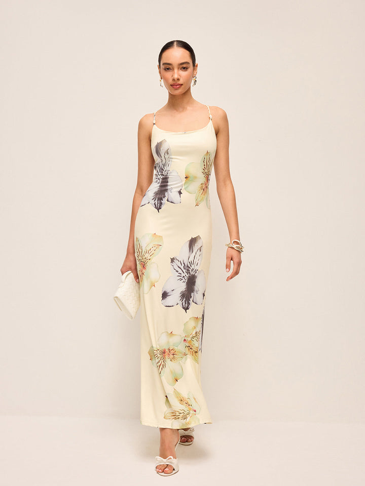 Backless Lace-Up Floral Dress  Liora Lane Boutique Dresses