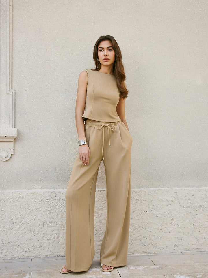 Mid-Waist Drawstring Wide-Leg Sweatpants  Liora Lane Boutique Sweatpants