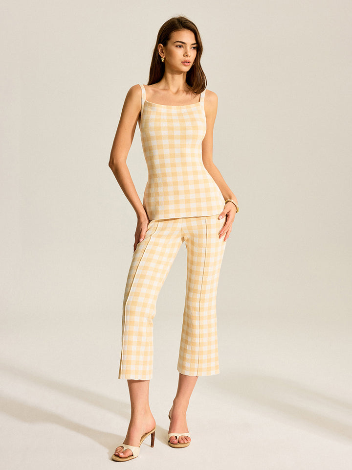 Gingham Print Pants Set  Liora Lane Boutique Pant Sets